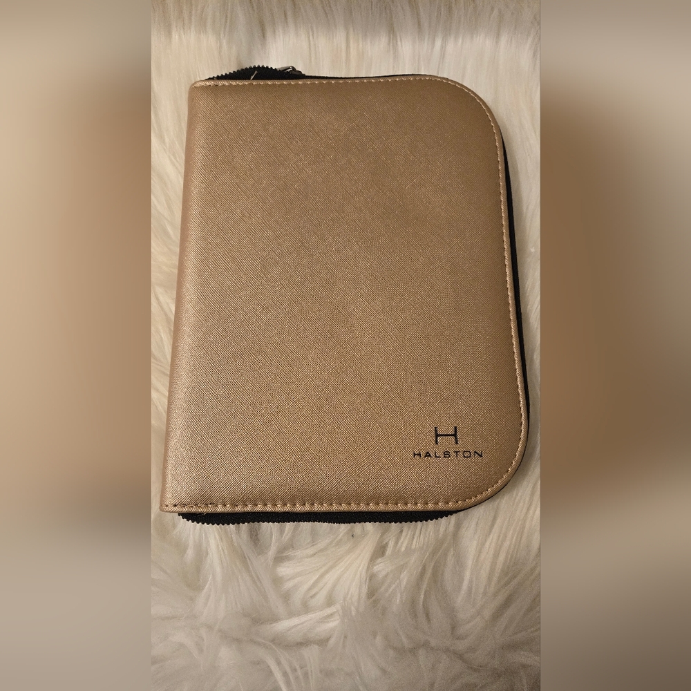 H by Halston Jewelry Travel Organizer Portfolio Case Gold for Chains Rings etc.